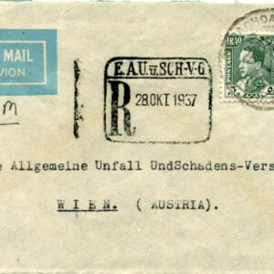 1937 Iraq KLM Flight Cover to Austria
