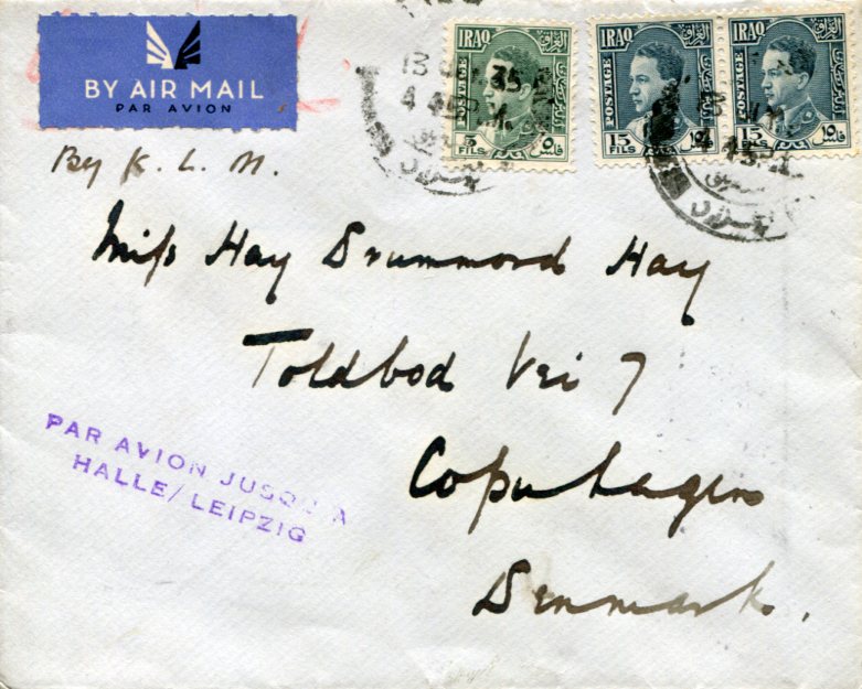 1935 Iraq Airmail Cover to Denmark