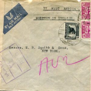 1942 Iraq Censored via West Africa to USA