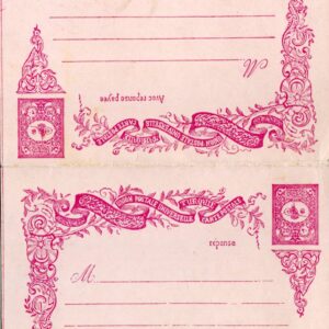 1901 Turkey 20pa External Reply Postal Card