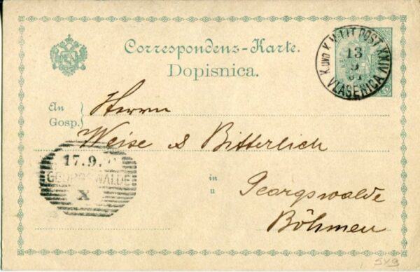 1901 Bosnia Vlasenica to Jirikov
