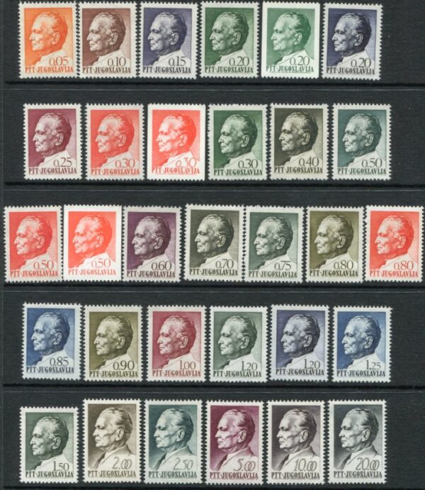1967-72 Yugoslavia Tito Set of 28 Coil **