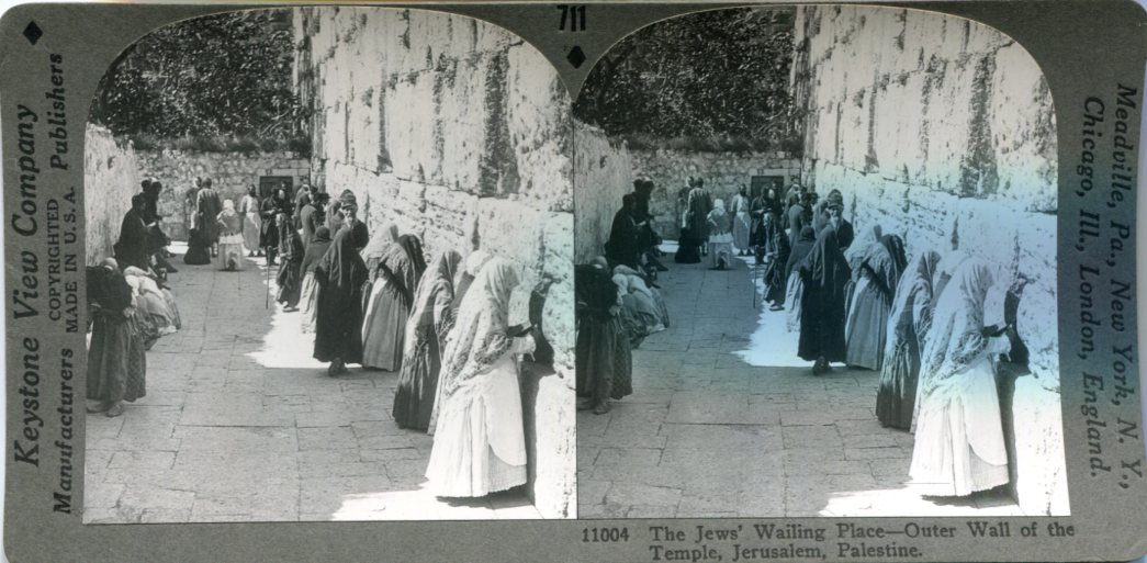 Palestine Jerusalem Western Wall Stereoview