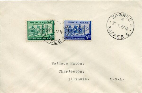 1937 Yugoslavia Balkan Entente FDC to USA