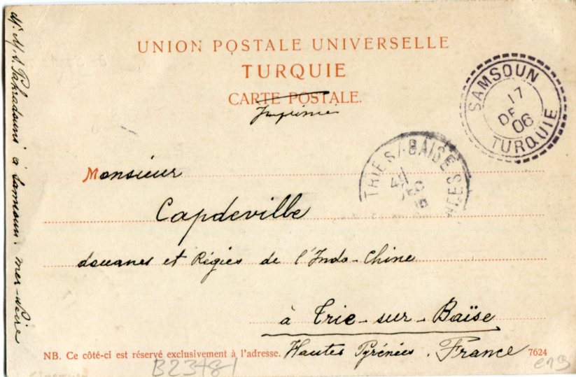 1906 French Levant Samsun Postcard ed Baronian - Image 2
