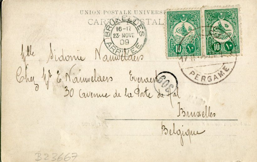 1909 Turkey Bergama Postcard to Belgium