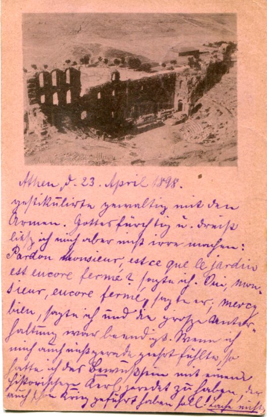 1898 Greece UPU Picture Card to Germany - Image 2