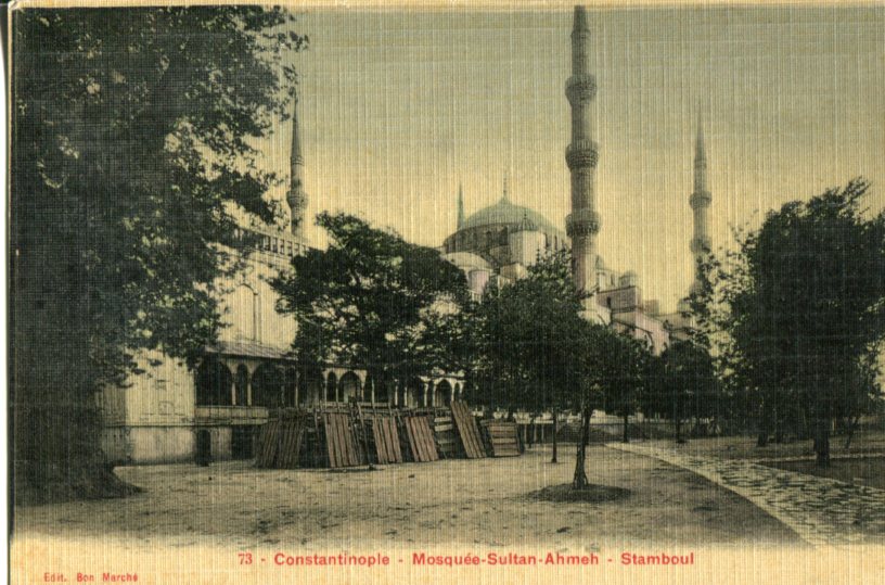 Turkey Istanbul Mosque Silk Postcard Bon Marche #73