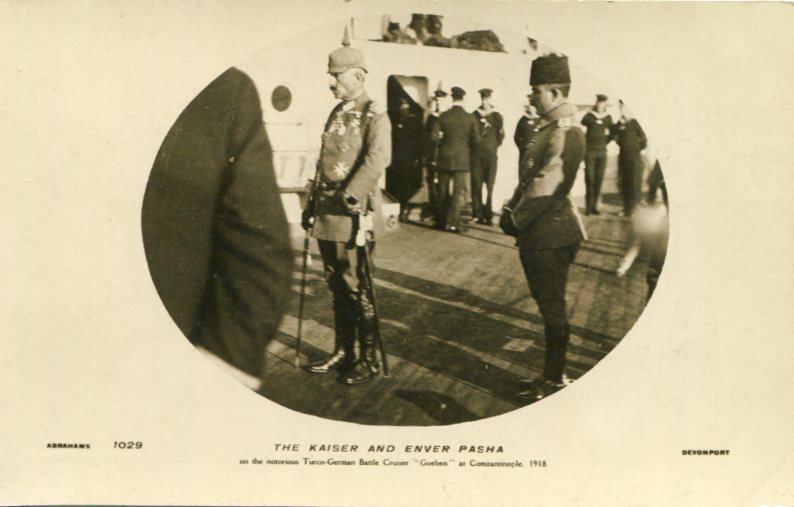 Turkey Goeben Warship Kaiser and Enver Pasha