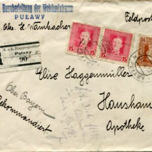 1918 Austria Poland Pulawy Censor to Hausham