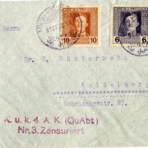 1918 Hungary Tabori FPO 354 Cover