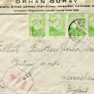 1944 Turkey Inonu Censored to Lewisham
