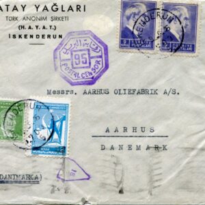 1945 Turkey Iskenderun Egypt Censored to Aarhus