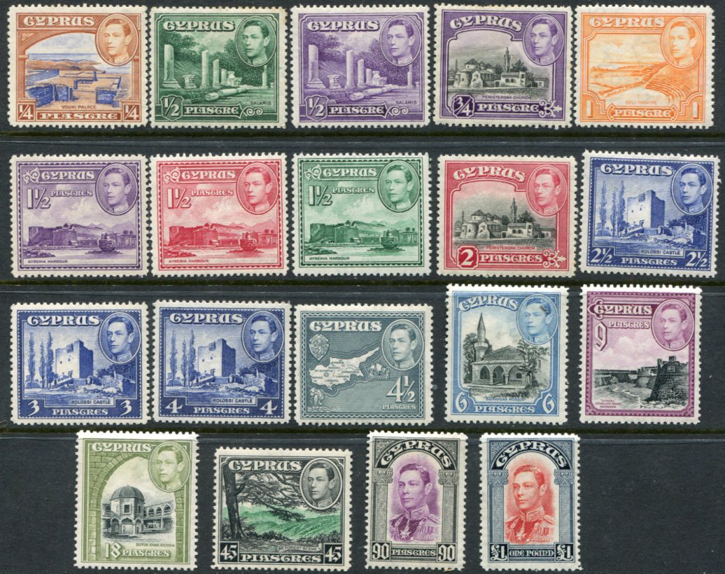 1938 Cyprus KGVI Pictorial Set *