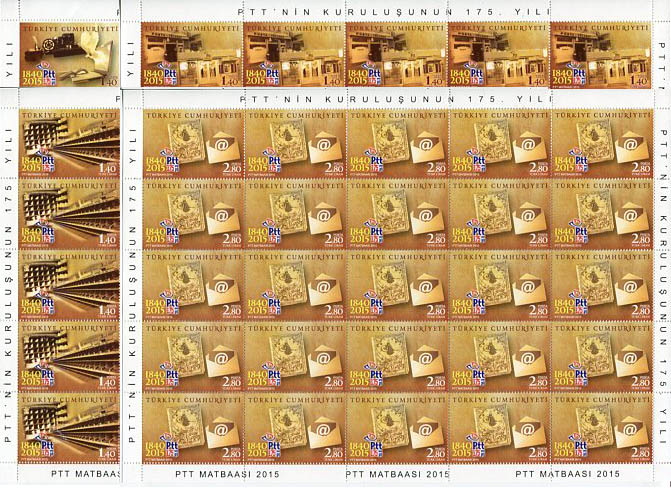 2015 Turkey 175th of Turkish Post Sheet **