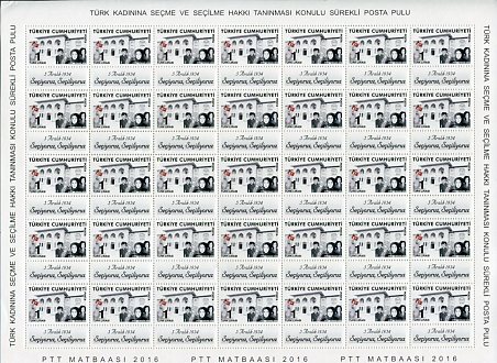 2016 Turkey 112th Anniv Electoral Rights for Women **