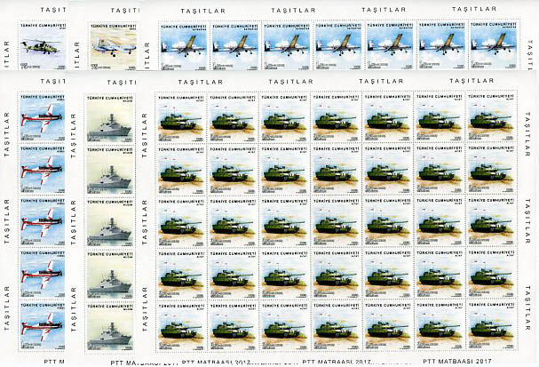 2017 Turkey Aircraft Drone Tank Warship Sheet **