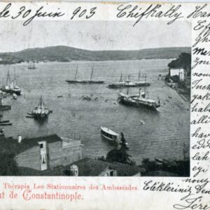 1903 Turkey Tarabya Ships Postcard