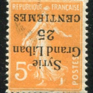 1923 Syria 25c on 5c Surcharge Inverted *
