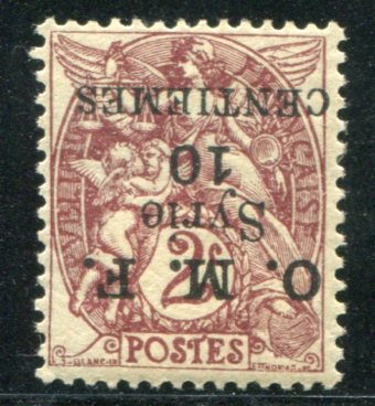 1923 Syria 10c on 2c Surcharge Inverted *