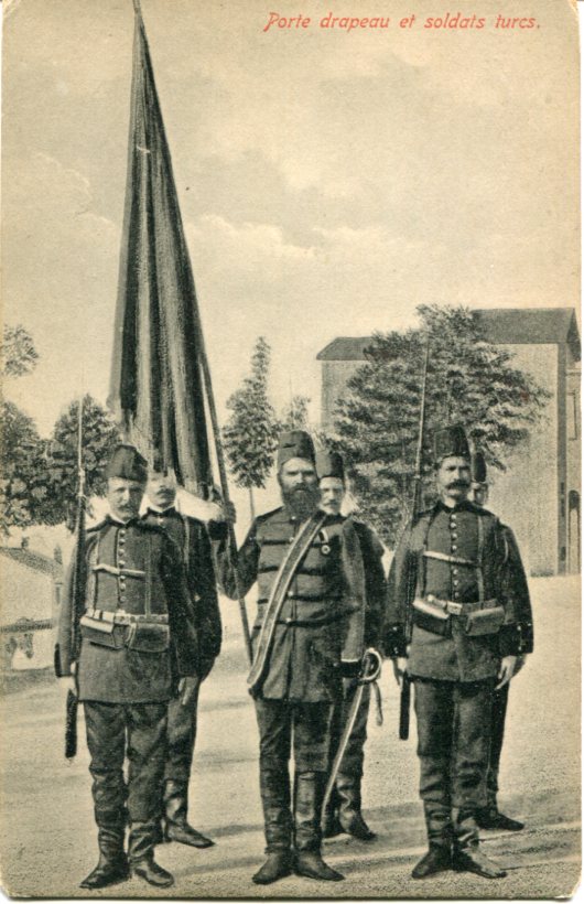 Turkey Ottoman Soldiers and Flag fruchtermann