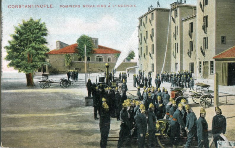 Turkey Firefighters Practising Postcard