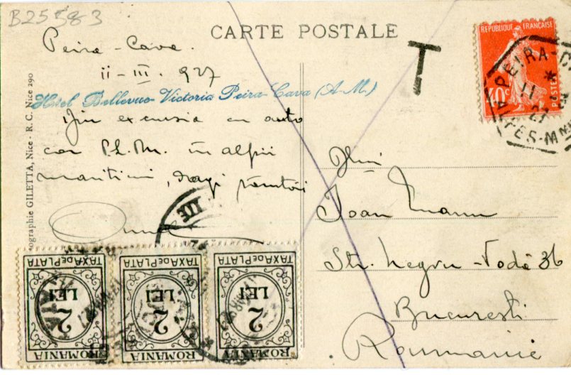 1927 Romania Postage Due from France – BalkanPhila