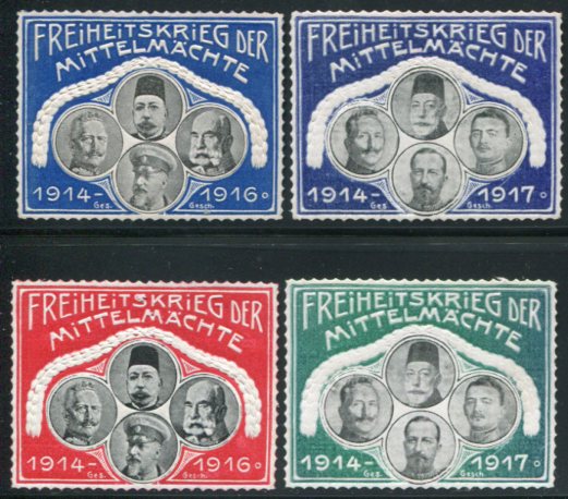 1914 WWI Central Powers Cinderella Stamps