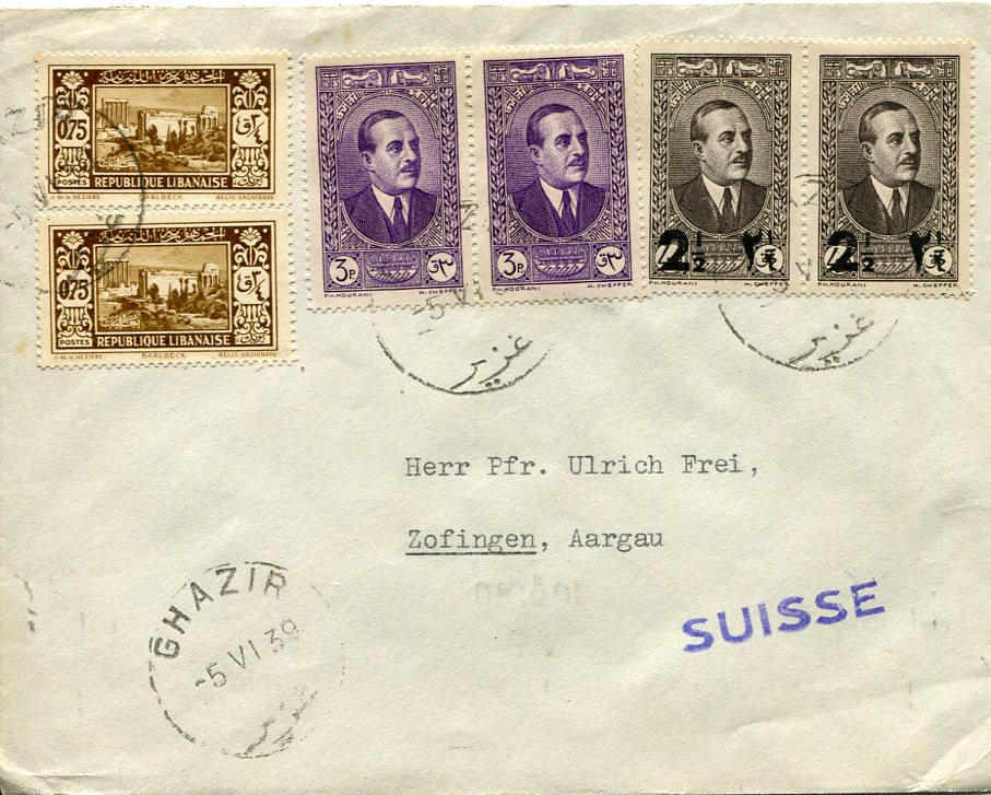 1939 Lebanon Ghazir To Switzerland BalkanPhila 1939-lebanon-ghazir-to-switzerland-balkanphila