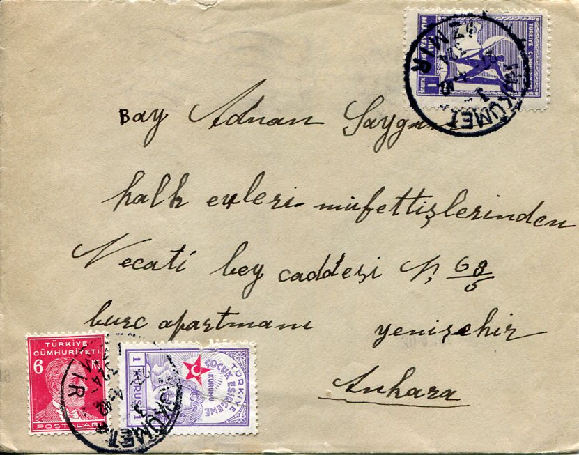 1942 Turkey Izmir Cover to Turkish Composer