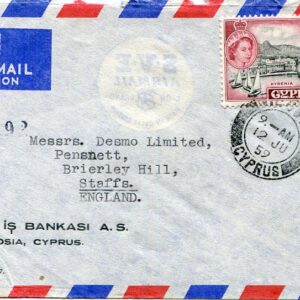 1959 Cyprus Nicosia Turkish Bank to Brierley Hill