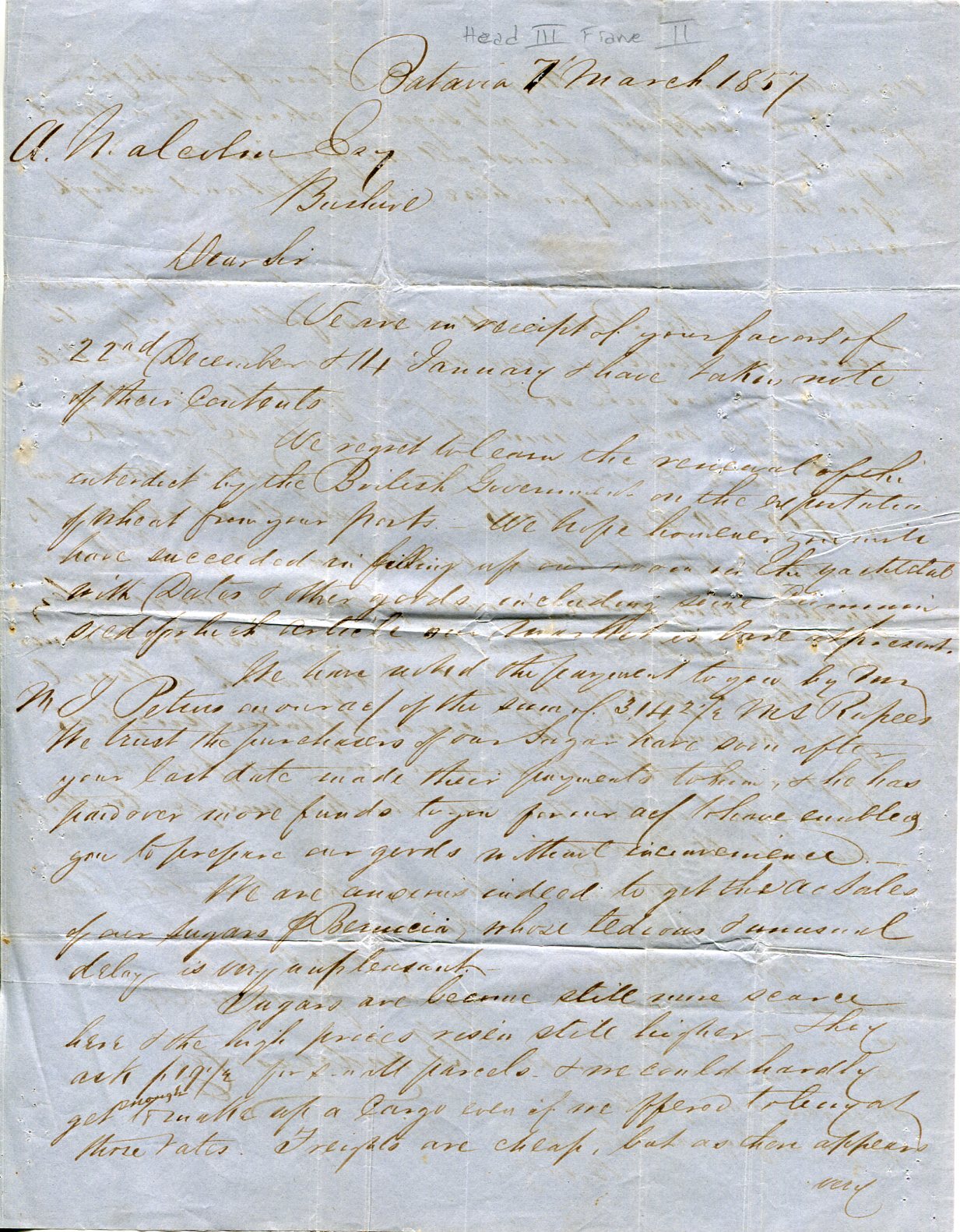 1857 Indonesia India 4a Entire to Bushire - Image 4