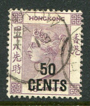1885 Hong Kong 50c on 48c QV Used