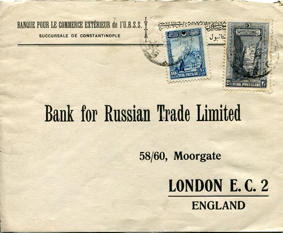 1927 Turkey Russia Foreign Trade Bank Cover
