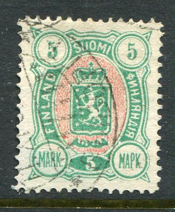1890 Finland 5m Coat of Arms Used