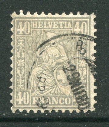1878 Switzerland 40c grey Used