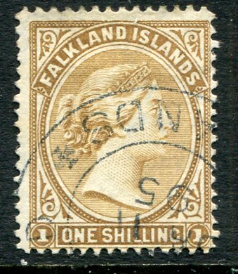 1895 Falkland Islands 1s wmk Crown CA Used
