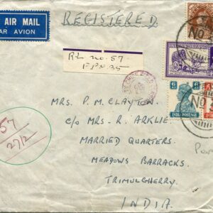 1942 Persia Afghanistan India FPO 35 to Trimulgherry