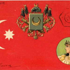 Turkey Ottoman Flag and Coat of Arms Postcard