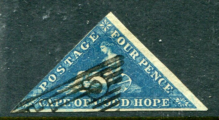 1855 Cape of Good Hope 4d deep blue Used Sg 6