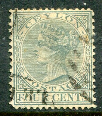 1872 Ceylon 4c perf 14 x 12 1/2 Used Sg 134