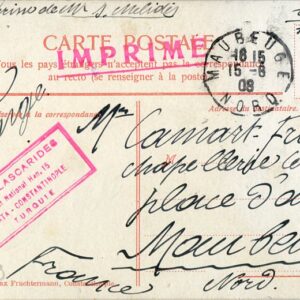 Turkey Bosphore Lascarides 1908 to Maubeuge ed Fruchtermann