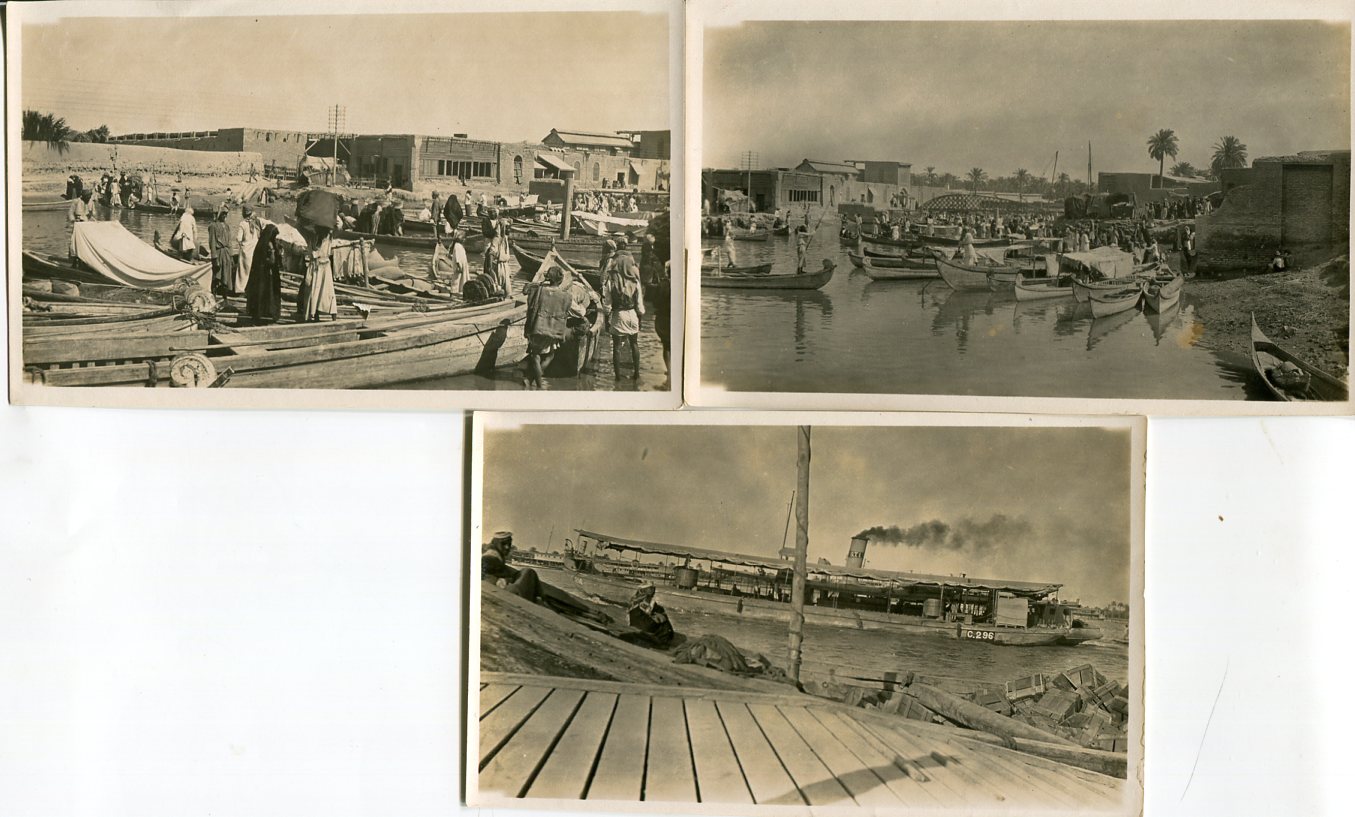 Iraq Basra Boats Steamers 3 Photographs