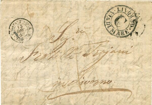 1850 French Levant Istanbul Constantinople to Livorno