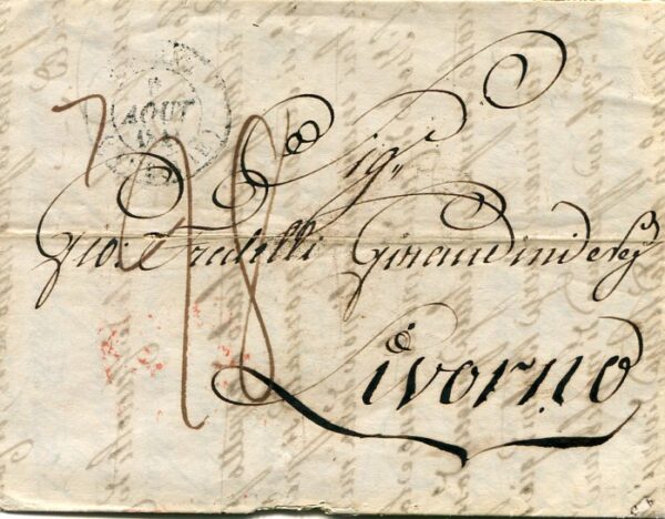 1841 French Levant Izmir Smyrna to Livorno
