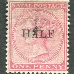 1877 Natal surcharged HALF on 1d Used Sg 85 (a)