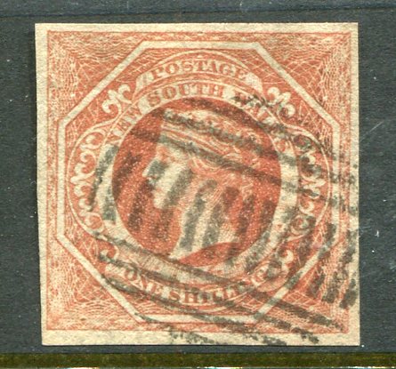 1854 NSW Australia 1s brownish red Used Sg 101