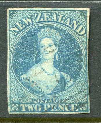 1857 New Zealand Chalon Head 2d Used Sg 10