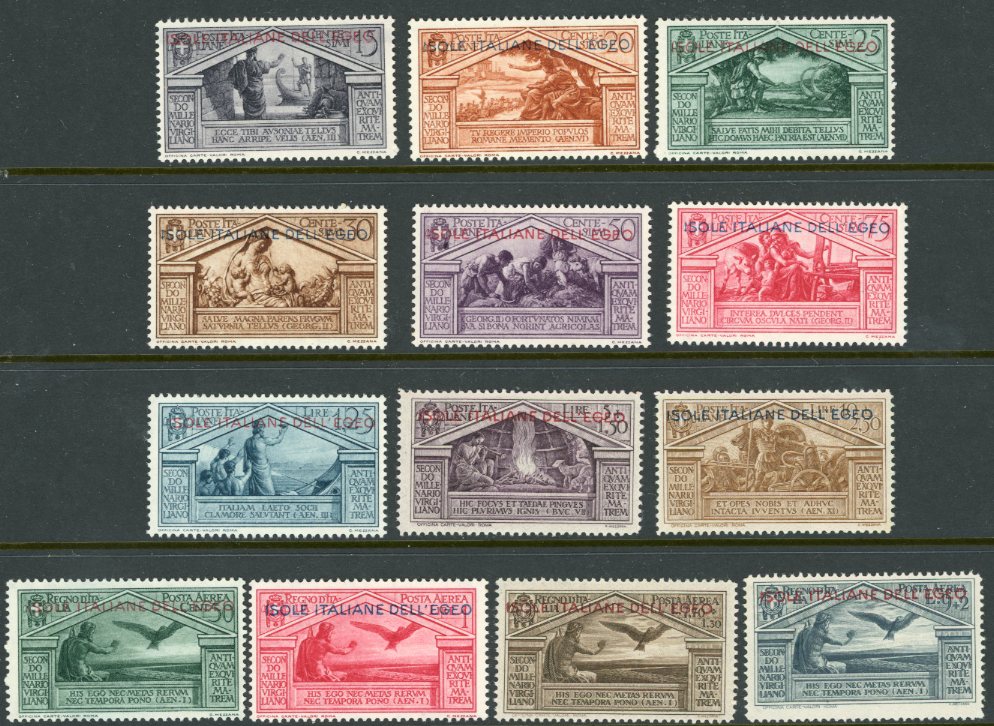 1930 Dodecanese on Italian Virgil Set of 13 * /**