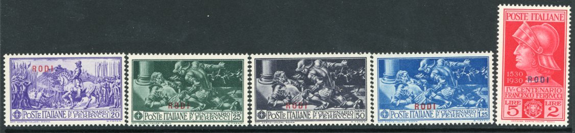 1930 Dodecanese Rhodes Rodi on Ferrucci Set *